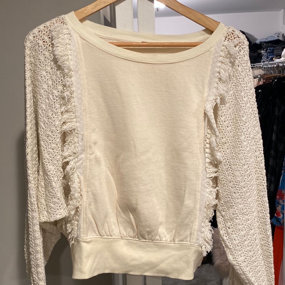 Free people Faff and fringe pullover size xs